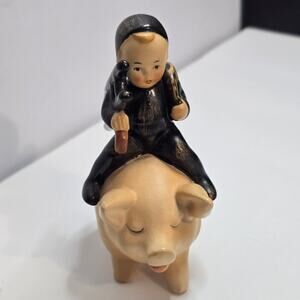 Goebel SP061 Chimney Sweep Boy Riding Pig Figurine West Germany TMK 5 6 1970s